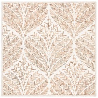 Safavieh Alfombra lana marfil/marr&oacute;n 152 x 152 cm