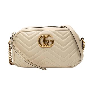 Gucci Pre-owned Cross Body Bags, female, White, Size: ONE SIZE Pre-owned Leather Shoulder Bag