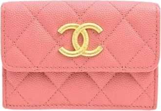 Chanel Pre-owned Wallets, female, Pink, Size: ONE SIZE Pre-owned Leather wallets