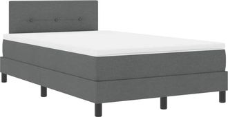 vidaXL Vidaxl - Cama Box Spring Con Colch&oacute;n Gris Oscuro 120 X 190 Cm Tela