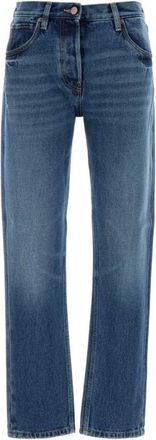 Prada Blue Logo-patch Jeans
