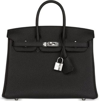 Hermès Borsa a mano Birkin 25 in pelle Togo ed elementi in palladio 2023 - Nero