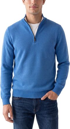 N.Peal N. PEAL Carnaby Birdseye 1/2-Zip 100% Cashmere Mock Neck Sweater