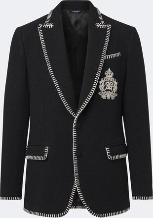 Dolce & Gabbana DG embellished wool-blend tweed blazer