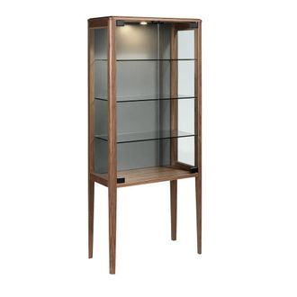 Angel Cerd&aacute; Modern Sideboard in Walnut Veneer & Tempered Glass in Grey