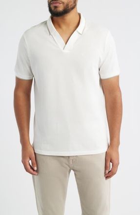 Emporio Armani Piqu&eacute; Johnny Collar Polo in Solid White at Nordstrom, Size Xx-Large