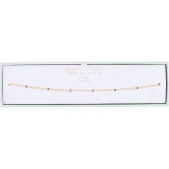 Argento Vivo Enamel Station Chain Anklet in Gold at Nordstrom Rack