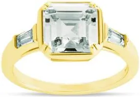 Sterling Forever Asscher-Cut Cubic Zirconia Ring in Gold at Nordstrom, Size 8