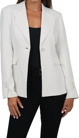 Love Token Kara Woven Blazer In White