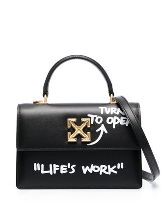 Off-white Jitney 1.4 leather tote bag - Black