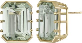 Bony Levy Green Amethyst Stud Earrings in 14K Yellow Gold at Nordstrom Rack