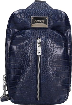 Guess Faux Leder Mini Rugzak - Heren - Schoudertassen - Blauw - ONE Size - Leer - Tassen