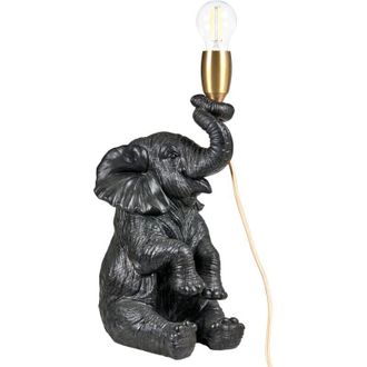 Beliani Beliani - Lámpara de mesa con temática animal lámpara de noche con forma de elefante lámpara de lectura para dormitorio negra Fortuna