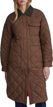 NVLT Semi Cire Reversible Longline Shacket in Chocolate at Nordstrom Rack, Size X-Large