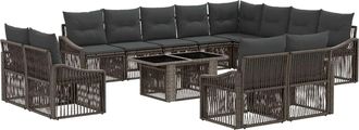 vidaXL Conjunto De Sof&aacute;s De Jard&iacute;n 13 Uds. Gris Y Gris Oscuro Vidaxl