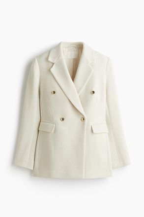 H&M Zweireihiger Blazer - Cremefarben