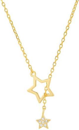 Queen Jewels Dangling Star Cubic Zirconia Lariat Necklace in Gold at Nordstrom Rack