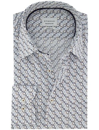 Eterna Overhemd Eterna wijde fit blauw printje