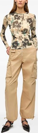 Ganni Cotton Twill Pants In Cartouche