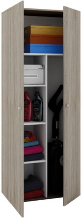 ebuy24 Vcm Gabinete De Escoba De Madera 6 Compartimentos Dimensiones Aprox. B. 70 X Al. 178 X T. 40 Cm Gabinete Dom&eacute;stico Armario Multiusos - Vandol (sonoma 