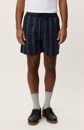 Les Deux Lawson Stripe Cotton Drawstring Shorts in Dark Navy at Nordstrom, Size Xx-Large