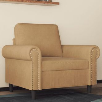 vidaXL Sill&oacute;n De Terciopelo Marr&oacute;n 60 Cm Vidaxl