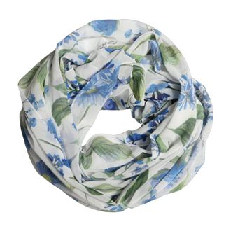 Dolce & Gabbana Foulard in Seta e Chiffon con Stampa Floreale - - Accessories - Donna - Bianco - ONE SIZE