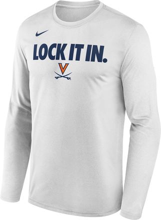 Nike Virginia 2026 On-Court Bench Nike Mens Dri-FIT College Long-Sleeve T-Shirt in White | M22284P870UNVA-WHT