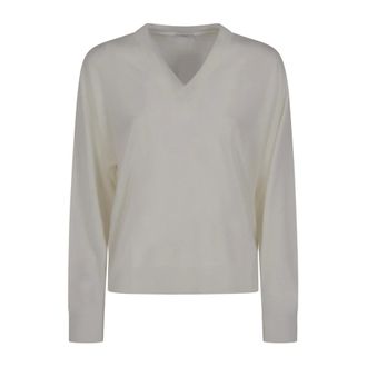 PESERICO Peserico, V-neck Knitwear, female, White, Size: 2XL V-neck Knitwear