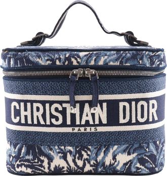 Dior Navy White Canvas Handbag Weekend Bag (Pre-Owned)