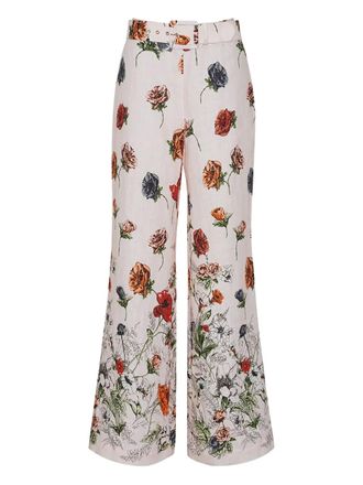 Cara Cara Mayflower palazzo trousers - women - Linen/Flax - 00 - Neutrals