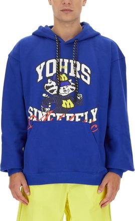 Msgm Blue Graphic Hoodie