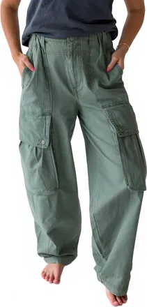 Free People Brentwood Slouch Pants In Aged Green