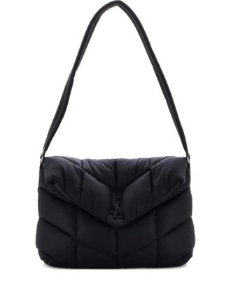 Saint Laurent Loulou Puffer Messenger Bag Quilted Econyl shoulder bag - Zwart