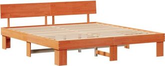 vidaXL Vidaxl - Bed Frame with Headboard Wax brown 180 x 200 cm Solid pine wood