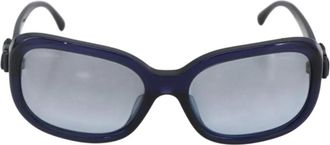 Chanel Pre-owned Accessories, female, Blue, Size: ONE SIZE Pre-owned Vintage Oval Frame Sunglasses