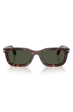 Persol 53mm Rectangular Sunglasses in Havana /Green at Nordstrom