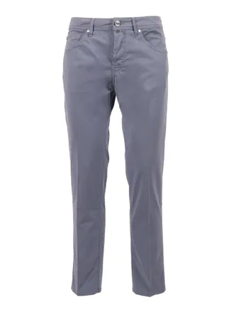 Jacob Cohen Blue Scott Cropped Slim Straight-Leg Pants