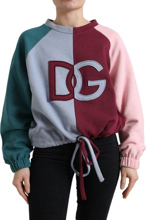 Dolce & Gabbana Multicolor Cotton Crew Neck Pullover Womens Sweater