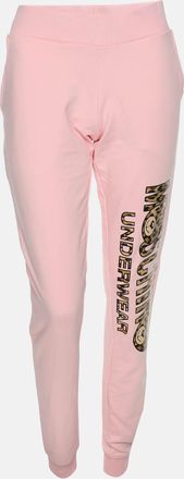 Moschino Pink Cotton Logo Underwear Jogger Pants