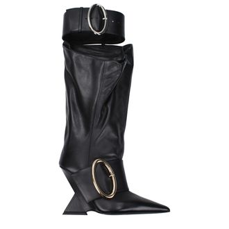 The Attico Black Leather Womens Boots