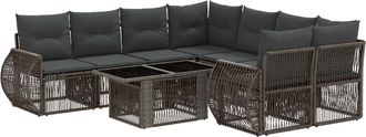vidaXL Conjunto De Sof&aacute;s De Jard&iacute;n 9 Uds. Gris Y Gris Oscuro Vidaxl