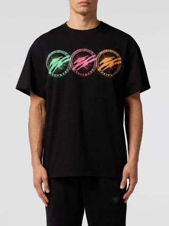 Plein Sport T-shirt girocollo in cotone con stampa grafica