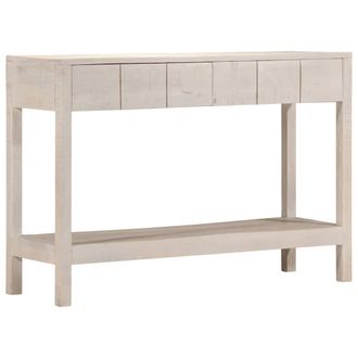 vidaXL Mesa Consola Madera Maciza De Mango Blanco 110x35x75 Cm Vidaxl