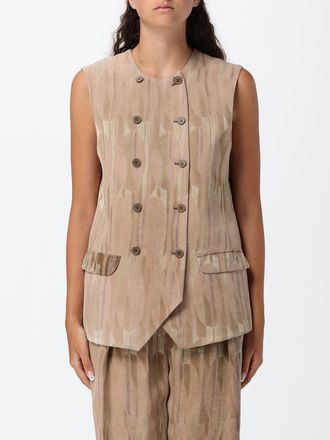 Emporio Armani Gilet doppiopetto in viscosa con motivo geometrico