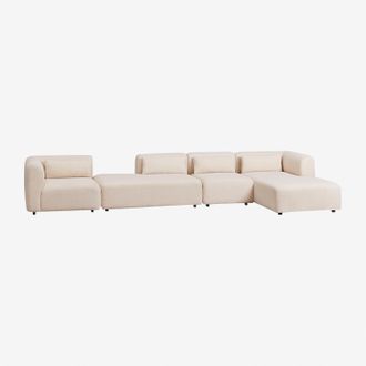 Sklum Sof&aacute; Modular Chaise Longue Derecho De 4 Piezas Con Div&aacute;n Fogler Sklum