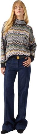 Missoni Oversized High-neck Sweater With Chevron Pattern in Multicoloured at Nordstrom, Size 44 It