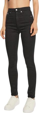 Calvin Klein Jeans Dames, Jeans, Zwart, Maat: W25 L32 Katoen