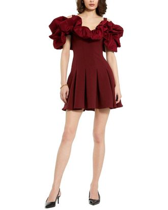 Mac Duggal Crepe Godet Hem Mini Dress