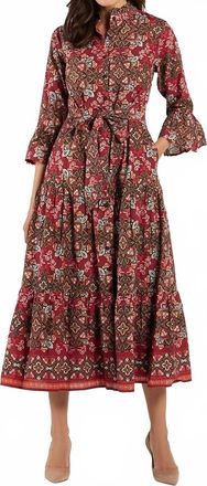 Jude Connally Roxie Dress In Italian Tile Claret